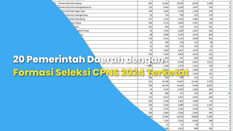 20 Pemerintah Daerah dengan Formasi Seleksi CPNS 2024 Terketat yang Harus Kamu Perhitungkan