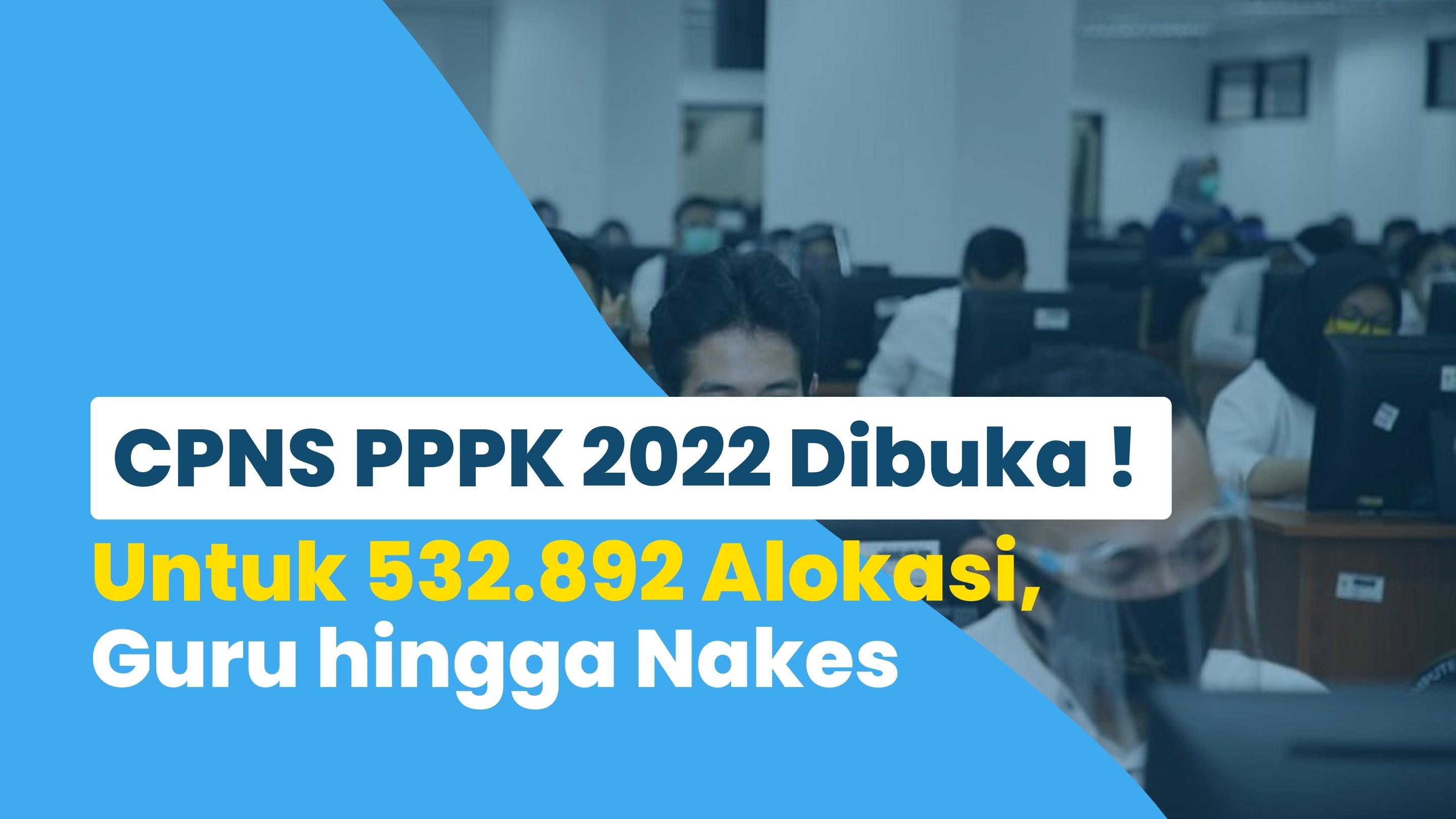 CPNS PPPK 2022 Dibuka ! Untuk 532.892 Alokasi, Guru hingga Nakes